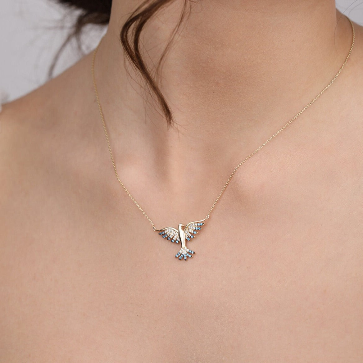 Aquamarine Phoenix Necklace