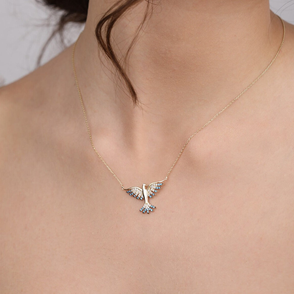 Aquamarine Phoenix Necklace