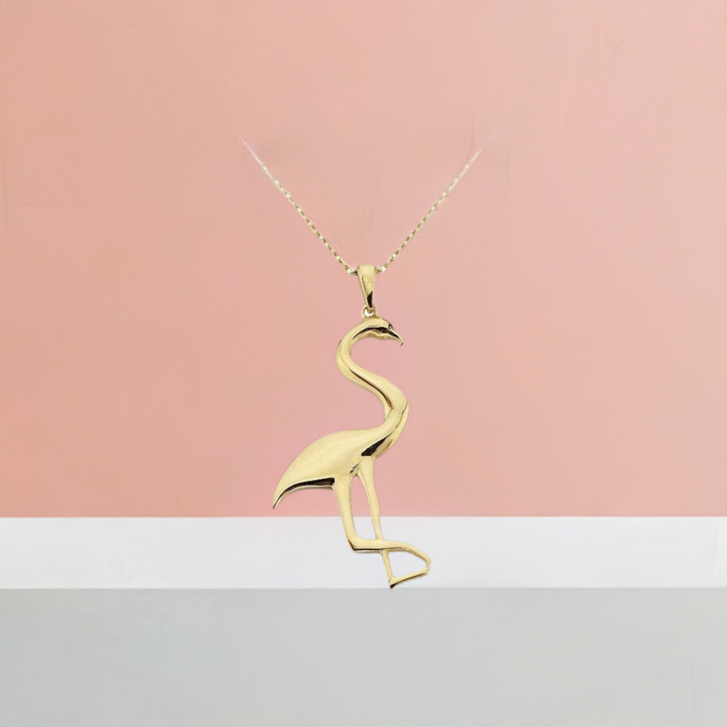 14K Gold Flamingo Necklace
