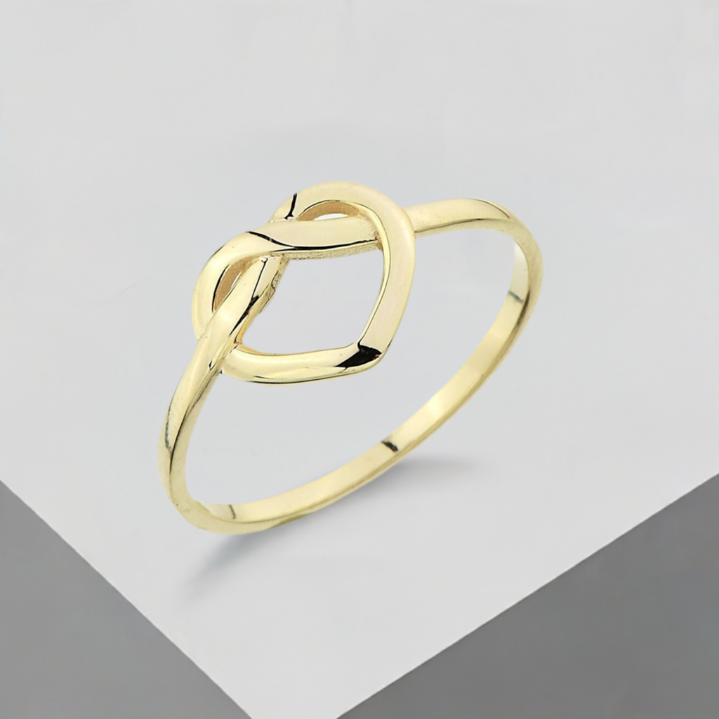14K Gold Heart Knot Ring