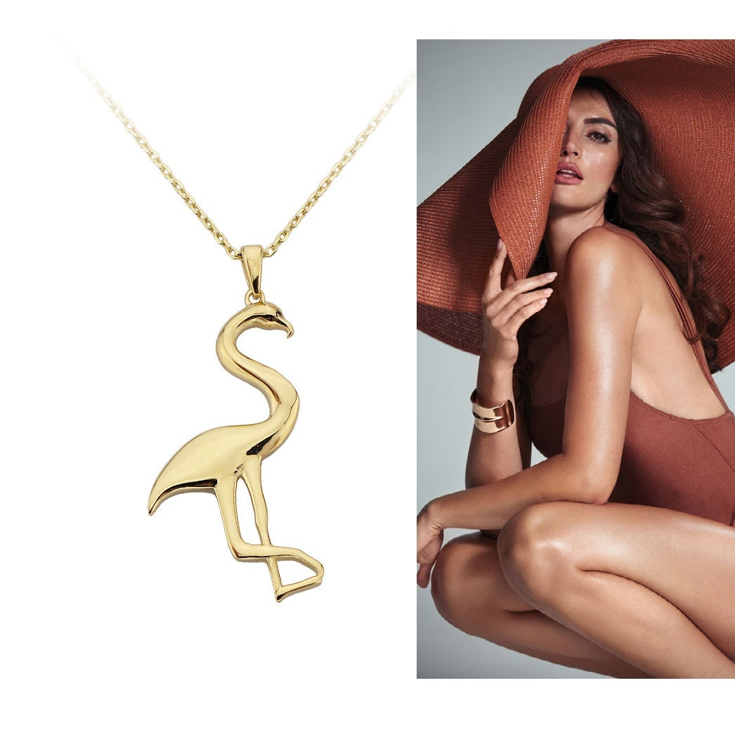 14K Gold Flamingo Necklace